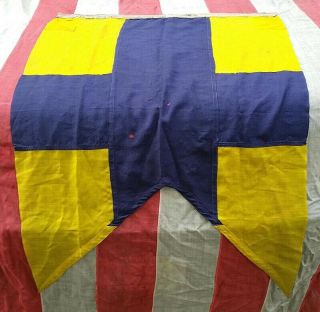 ANTIQUE C.  1898 NAVY YARD NAVAL SIGNAL GUIDON FLAG 6