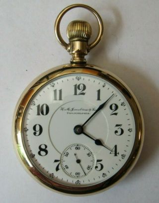 1903 Illinois 18s 65e 65 - E Private Label Pocket Watch Jacobson Phila.  2 Tone Brt