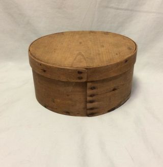 Antique Primitive Round Bentwood Pantry Cheese Box Wood
