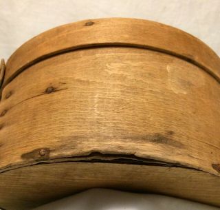 Antique Primitive Round Bentwood Pantry Cheese Box Wood 3