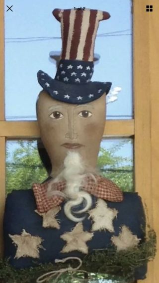 Primitive Uncle Sam Bust Doll