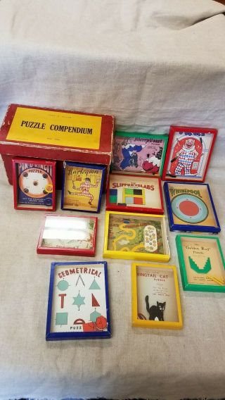 Vintage Toy Puzzle Compendium Set Of 11