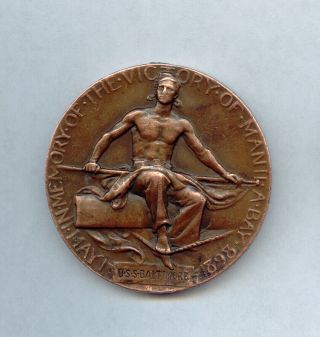 In Memory of the Victory of Manila Bay 1898 U S S Baltimore - George Dewey Medal 2