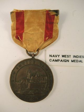 Rare West Indies Navy Campaign Medal 1400 To John Gibson With Research