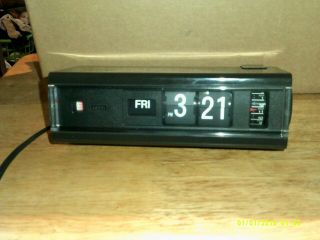 Vintage Copal Flip Alarm Clock Made In Japan Black Retro Model 229