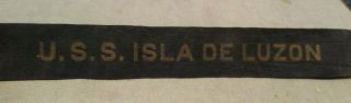 Spanish American War Uss Isla De Luzon Cap Hat Tally Ribbon