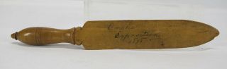 Antique 1898 Souvenir Treenware Omaha Exposition Paper Knife Page Turner Nr Yqz