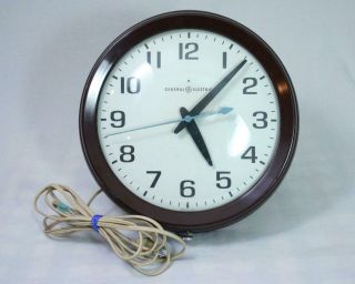 Vtg Ge Model 2008a General Electric School Wall Clock 10.  5 " Usa Made Industrial