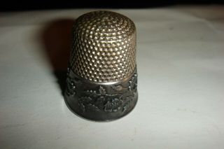 Vintage Ketcham Mcdougall Sterling Silver Size 11 Thimble Floral Not Monogrammed