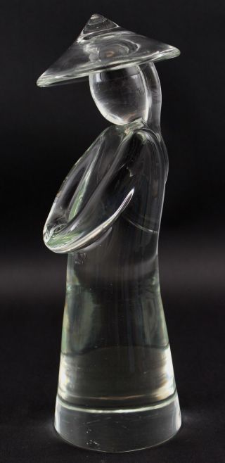 Vintage 11in Murano Italian Art Glass Pino Signoretto Chinese Figure Sculpture
