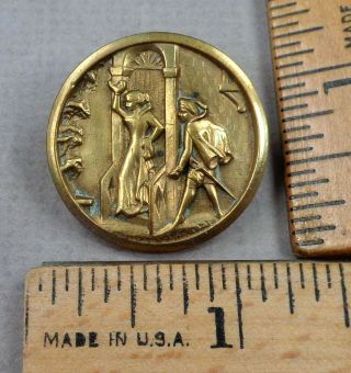 Macbeth & Lady Macbeth,  Scarce 1800s Antique Embossed Brass Picture Button