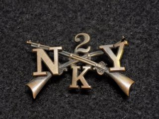 Spanish American Wars 2nd York Infantry Regiment Company K Collar Insignia