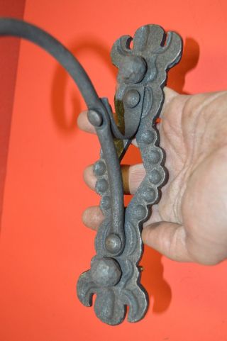 Shepard Hook Wall Hanger,  Wrought Iron,  Elegant Detailing by Blacksmiths,  USA 2
