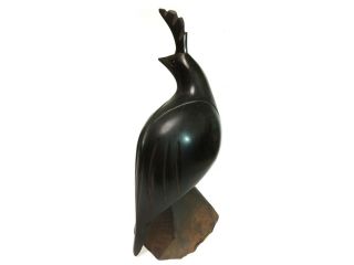 Vintage Hand Carved Ironwood Quail Bird Sculpture Wood Bird Carved Statue