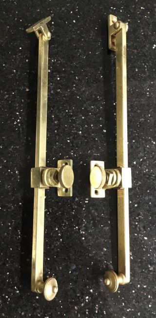 Old Vintage Antique Brass Fixed Opening Adjustable Casement Window Stay Arms