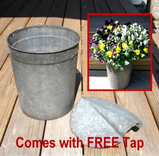 Vintage Vermont Maple Sap Bucket,  Cover,  Tap Country Farmhouse Spring Flowers