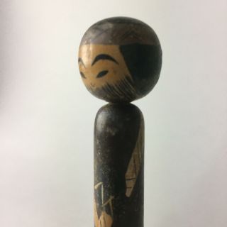 Japanese Kokeshi Doll Vtg Wood Carving Figurine Bobblehead Ainu KF63 2