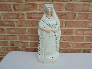 Old Antique Staffordshire Pottery Lg Queen Victoria 1897 Jubilee Figure 16 1/2 "