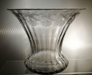 Saint Louis Glass Etched Crystal Vase With Pasteur Etching Circa 1900
