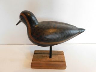 Vintage Hand Carved Wooden Shore Bird Decoy Glass Eyes Hunting 3