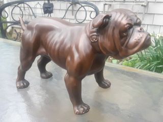 Rare Antique English British Bulldog Dog 3.  5lb Jennings Bros Metal Cast Figure