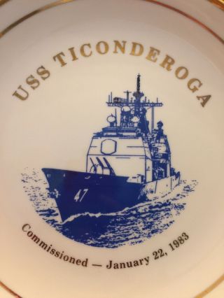 Navy The Fifth 1983 Souvenir Plate Uss Ticonderoga Rca Missile Surface Radar