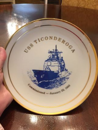 Navy The Fifth 1983 Souvenir Plate USS Ticonderoga RCA Missile Surface Radar 2