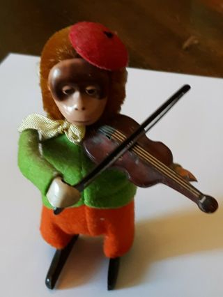 Schuco Vintage Wind up Mechanical Monkey playing Violin - Made in Germany 8