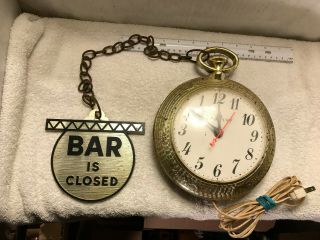 Vintage Spartus Backward Running Electric Wall Clock Bar Is Open/closed_repair