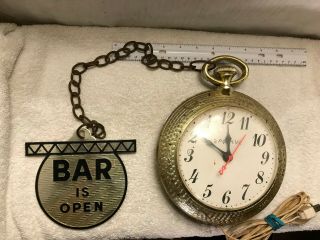 Vintage Spartus Backward Running Electric Wall Clock Bar is Open/Closed_Repair 2