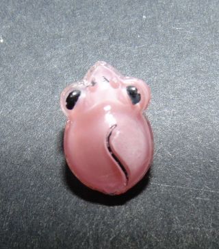 Sm Vintage Realistic Mouse Pink Moonglow Glass Button 3019