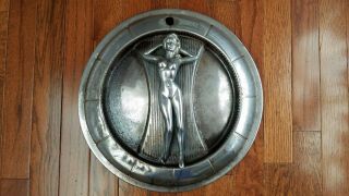 Vintage Nude Naked Lady Woman Hub Cap Wheel Cover