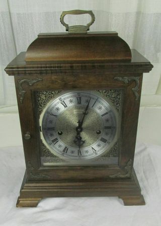 Vintage Hamilton Mantle Clock 5 Hammer 2 Jewel West Germany Movement With Key