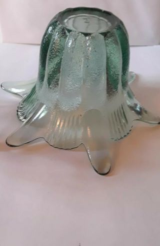 Art Nouveau Green Art Glass Candy Trinket Dish Brass Vintage 4