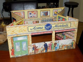 Acme Markets Cardboard Grocery Store Toy Or Store Display 1950’s