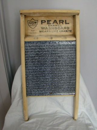 Rare / Antique / Pearl / General.  Steel Wares / Cobalt Blue Enamel / Washboard