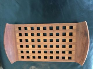 Mid Century Danish Modern Jhq Denmark Dansk Teak Lattice Tray By Jens Quistgaard