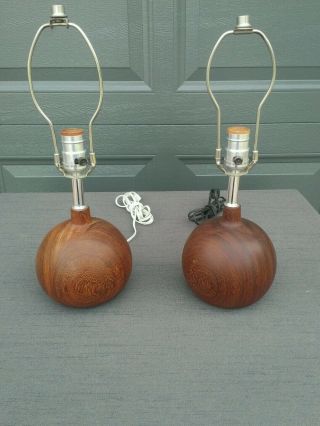 Walnut Sphere Accent Lamps