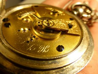 1873 H.  Z Culver Antique Elgin National Watch Co Size 18s Coin Pocket Watch Runs