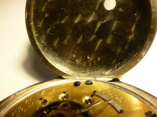 1873 H.  Z Culver Antique Elgin National Watch Co Size 18s Coin Pocket Watch Runs 5