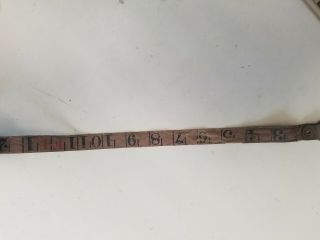 Antique Chesterman Sheffield England Leather 50ft Tape Measure 4