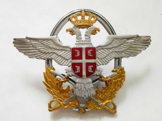 Serbian Air Force Nco Visor Cap Badge - Vojska Srbije