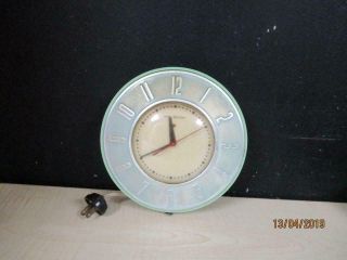 Vintage Ge General Electric Red Wall Clock Model 2h2g Retro Kitchen Decor