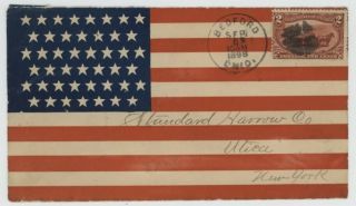 Mr Fancy Cancel 286 Spanish American War Patriotic 45 Star Overall Flag Bedford
