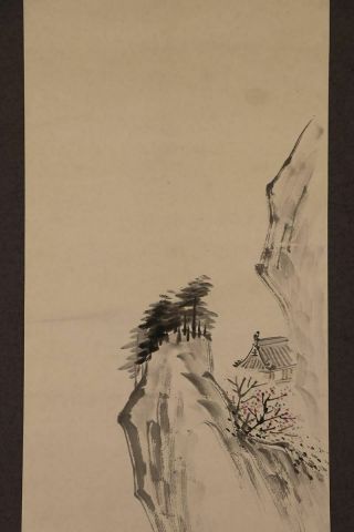 JAPANESE HANGING SCROLL ART Painting Sansui Landscape Asian antique E7390 4