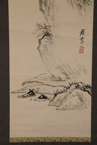 JAPANESE HANGING SCROLL ART Painting Sansui Landscape Asian antique E7390 5