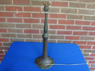 ANTIQUE BRONZE TABLE LAMP BASE TIFFANY HANDEL ERA AS FOUND 3