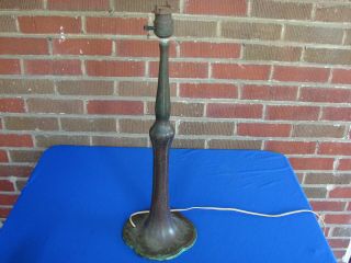 ANTIQUE BRONZE TABLE LAMP BASE TIFFANY HANDEL ERA AS FOUND 4