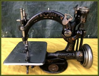 RARE ANTIQUE WILLCOX & GIBBS MEASURED TENSION INDUSTRIAL SEWING MACHINE 2