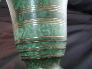 Carl Sorensen Bronze Vase and Covered Dish Verdigris Art Deco 2